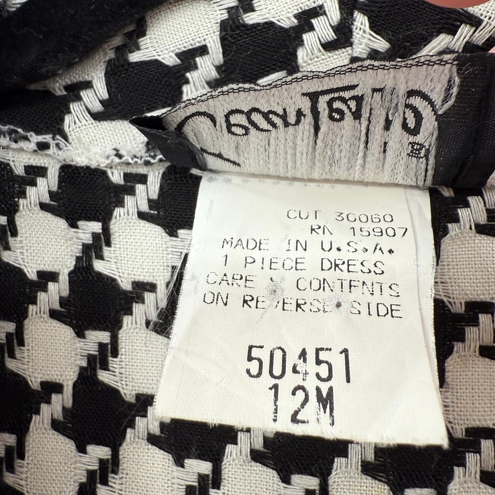 Vintage Jean Leslie houndstooth‎ knit dress 12M - Picture 5 of 9
